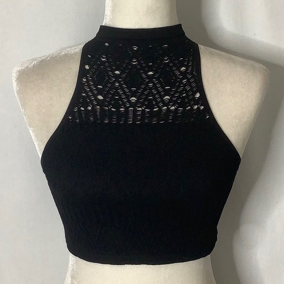 Free People So Bright Seamless Longline Halter Bralette Size M - Picture 13 of 16